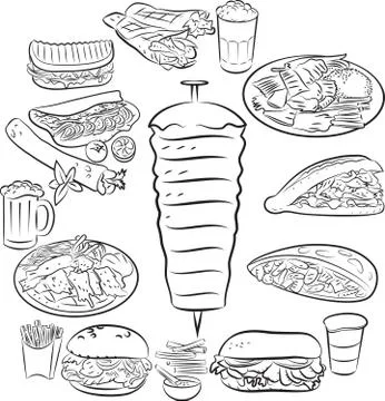 Doner Kebab 스톡 일러스트