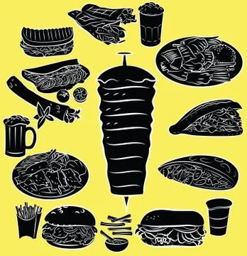 Doner Kebab Stock Illustration