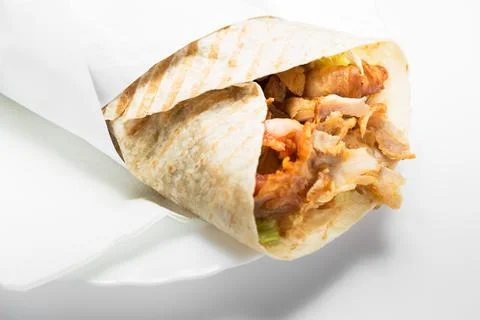 Doner kebab isolated on white background. Stock Photos