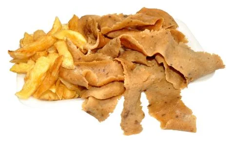 Doner Meat And Chips Stock Photos