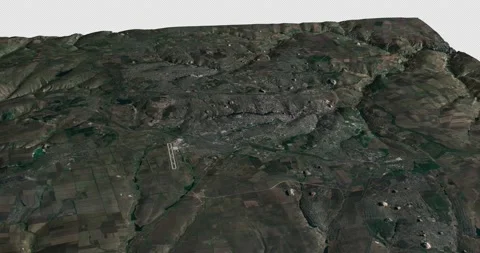 Donetsk map rotate 360 loop ccw with 3d relief 4K satellite ground height Stock Footage 218256332