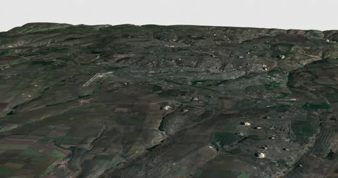 Donetsk west to east map with 3d relief 4K satellite ground low height Stock Footage 218256554