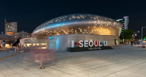 Dongdaemun Design Plaza Stock Footage 112125631