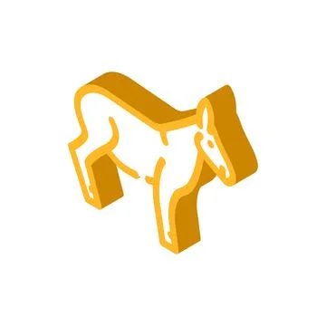 Donkey animal isometric icon vector illustration Stock Illustration