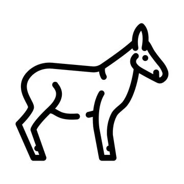 Donkey animal line icon vector illustration Illustrazione stock