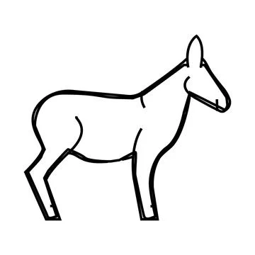 Donkey animal line icon vector illustration Stockillustratie