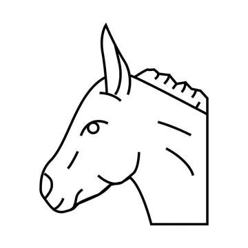 Donkey animal line icon vector illustration Stock Illustration
