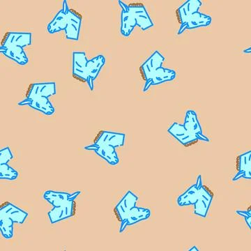 Donkey animal vector seamless pattern Stock Illustration