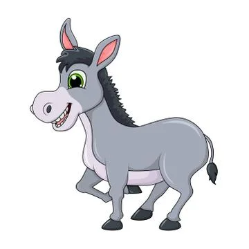 Donkey cartoon character vector design isolated on white background Stock-Illustration