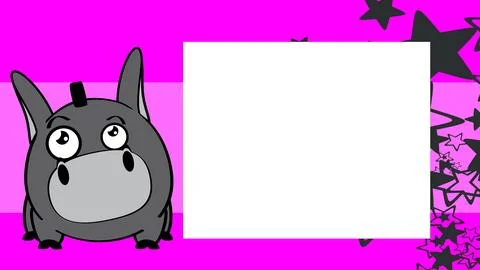 Donkey character cartoon expression background picture frame in vector format Stock Illustration