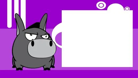 Donkey character cartoon expression background picture frame in vector format Stock Illustration