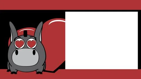 Donkey character cartoon expression background picture frame in vector format Stock Illustration