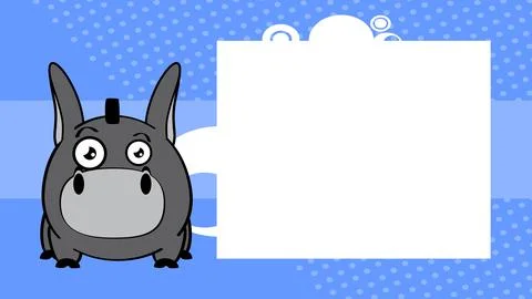 Donkey character cartoon expression background picture frame in vector format Stock Illustration