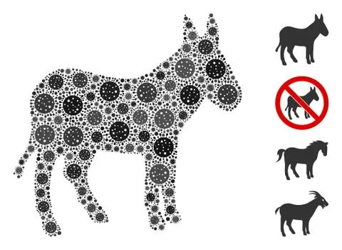 Donkey Collage of CoronaVirus Elements Stockillustratie