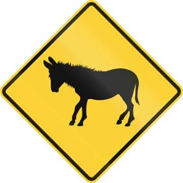 Donkey Crossing Stock Illustration