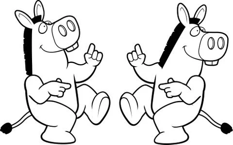 Donkey Dancing Stock Illustration