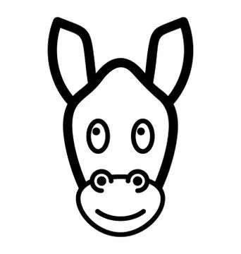 Donkey Face Emoji Illustrazione stock