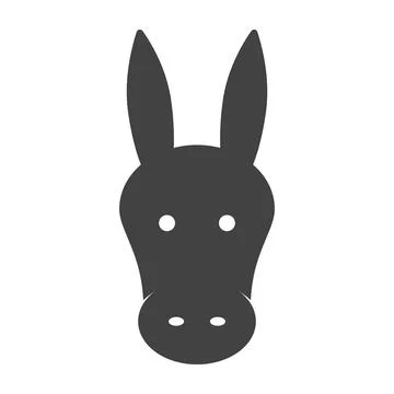 Donkey face icon design flat vector Stock Illustration