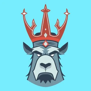 Donkey face wearing a crown vector illustration Stock Illustration