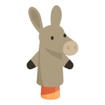 Donkey hand puppet bringing joy and laughter to children's playtime Stock Illustration