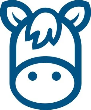 Donkey head icon in dark blue. Geometric and clean. Stock Illustration