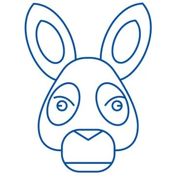 Donkey head line icon concept. Donkey head flat vector symbol, sign, outline Illustrazione stock