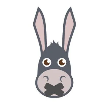 Donkey Head With Mouth Sealed. Vector illustration. Illustrazione stock