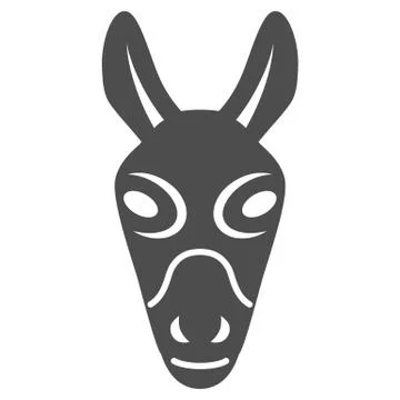 Donkey head solid icon, Farm animals concept, mule face sign on white background Stock Illustration