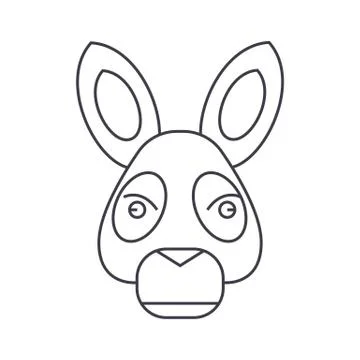 Donkey head vector line icon, sign, illustration on white background, editabl Illustrazione stock