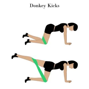 Donkey kicks exercise Stock Illustration