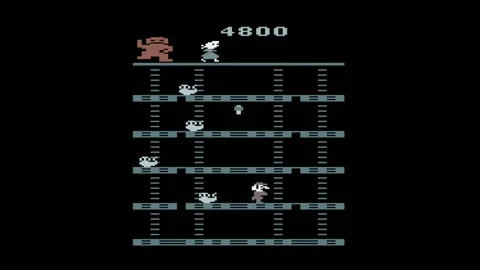 Donkey Kong Atari Gameplay Vj Loop Stock Footage 204733876