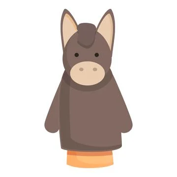 Donkey puppet icon cartoon vector. Show stage 스톡 일러스트