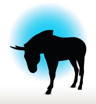 Donkey silhouette Stock Illustration