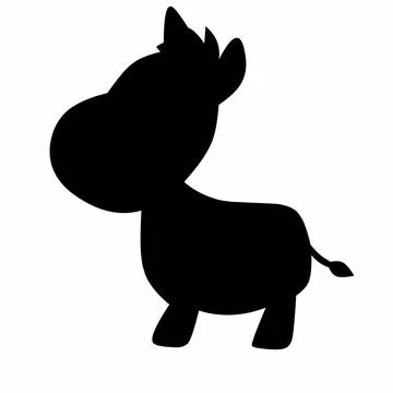 Donkey silhouette on white background Stock Illustration