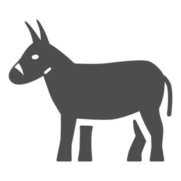 Donkey solid icon, Farm animals concept, mule sign on white background, Donkey Stock Illustration