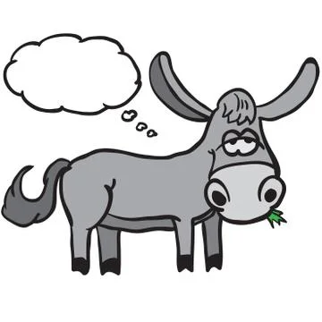 Donkey with thought bubble Stock Illustration