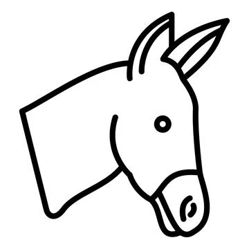 Donkey Vector Icon, Lineal style icon, from Animal Head icons collection Illustrazione stock