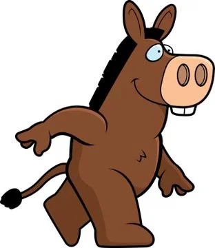 Donkey Walking Stock Illustration