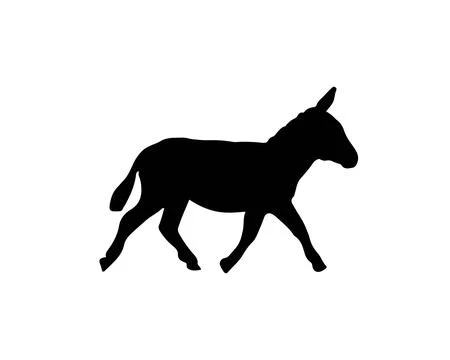 Donkey Walking Silhouette Stock Illustration