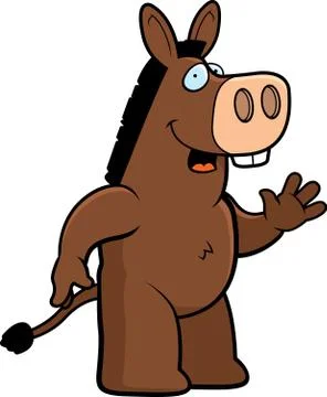 Donkey Waving Stock Illustration