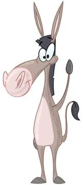 Donkey waving Stock Illustration