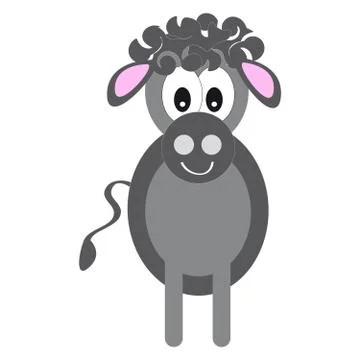 Donkey on white background Stock Illustration