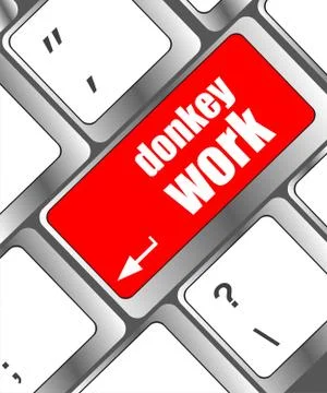 Donkey work button on computer keyboard key 스톡 일러스트