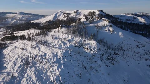 Donner Summit CA - snow mountian Stock Footage 246710690