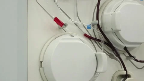 A donor blood transfusion device is a medium plan Stock Footage 304125123
