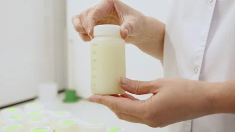 Donor Breast Milk Bottle Stock Footage 311800017