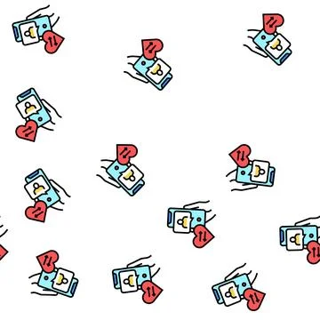 Donor candidate phone message vector seamless pattern Stock Illustration