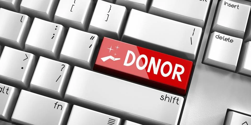 Donor - computer keyboard - 3D illustration Stock Illustration