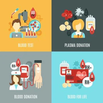 Donor Flat Set Stock Illustration