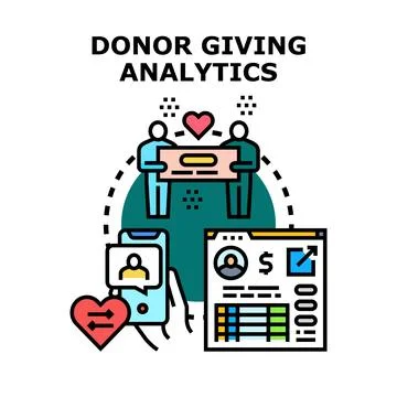 Donor giving analytics data management concept Stockillustratie